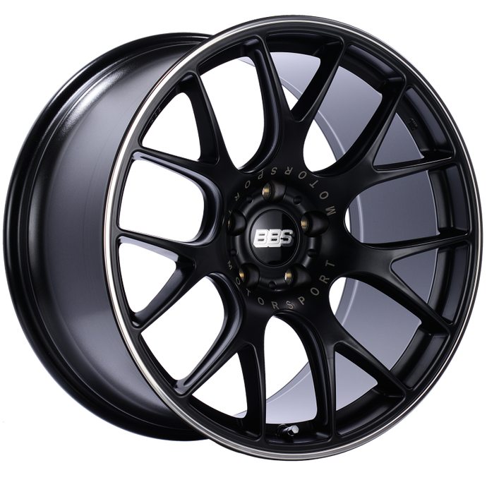 BBS CH-R 20x10.5 5x120 ET24 Satin Black Polished Rim Protector Wheel -82mm PFS/Clip Required