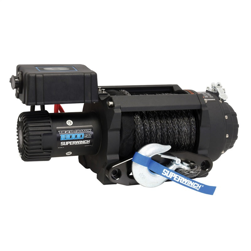 Load image into Gallery viewer, Superwinch 18000 LBS 12V DC 33/64in x 79 ft Synthetic Rope Tiger Shark 18000SR Winch
