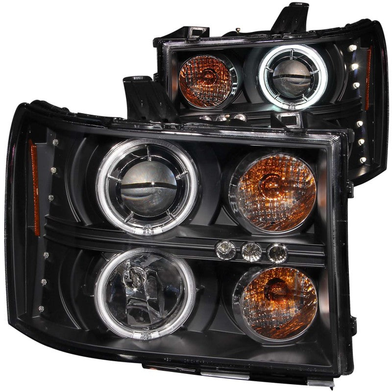 Load image into Gallery viewer, ANZO 2007-2013 Gmc Sierra 1500 Projector Headlights w/ Halo Black
