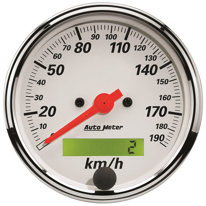 Load image into Gallery viewer, Autometer Arctic White 5 Pc Kit Box w/ Elec KMH Speedo, Elec Oil Press, Water Temp, Volt, Fuel Level
