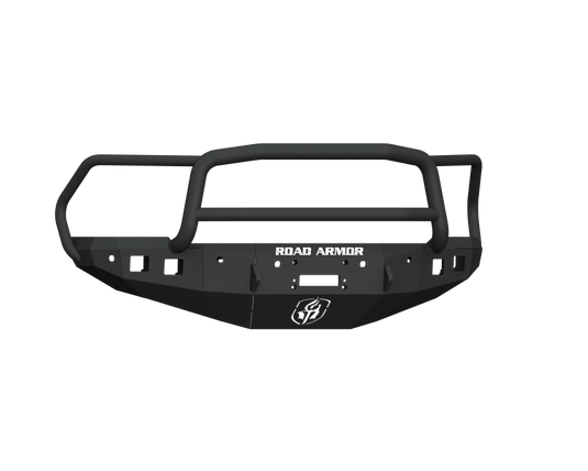Road Armor 16-18 Ram 2500 Stealth Front Winch Bumper w/Lonestar Guard/6 Sensor Holes - Tex Blk