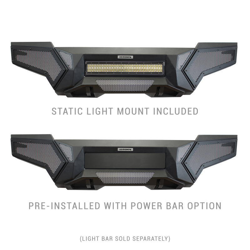 Load image into Gallery viewer, Go Rhino 16-21 Tacoma Element Front Bumper w/ Power Actuated Hide-away Light Bar Mount Tex Black
