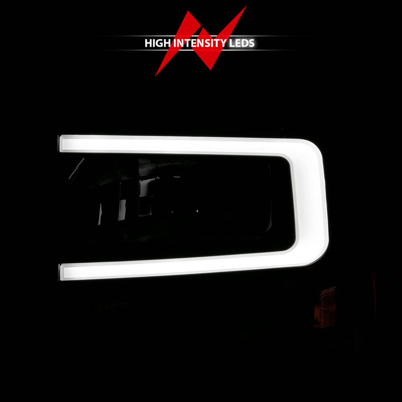 Load image into Gallery viewer, ANZO 99-04 Ford F250/F350/F450/Excursion (excl. 99) Crystal Headlights - w/ Light Bar Black Housing
