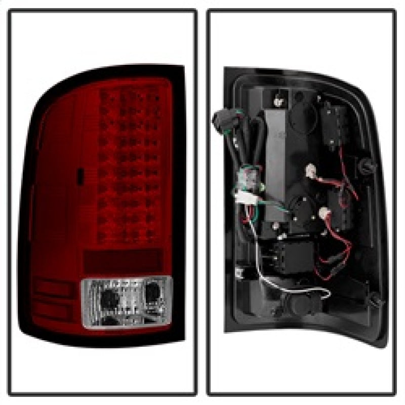 Load image into Gallery viewer, Spyder GMC Sierra 07-13 (Not 3500 Dually 4 Rear Wheels)LED Tail Lights Red Clear ALT-YD-GS07-LED-RC

