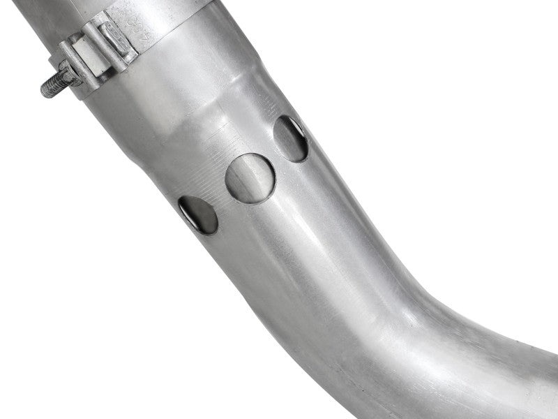 Load image into Gallery viewer, aFe Large Bore-HD 4in 409 Stainless Steel DPF-Back Exhaust w/Polished Tips 15-16 Ford Diesel Truck
