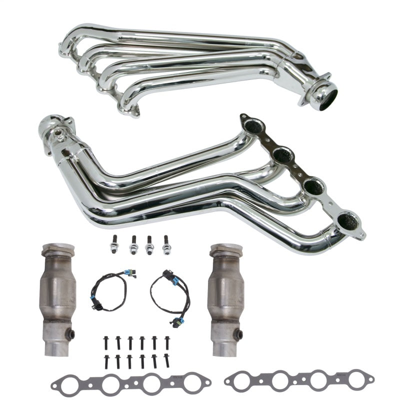 Load image into Gallery viewer, BBK 10-15 Camaro LS3 L99 Long Tube Exhaust Headers With Converters - 1-3/4 Chrome
