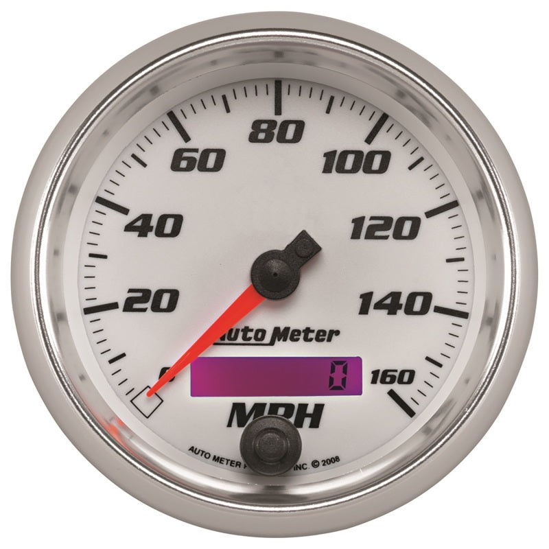 Load image into Gallery viewer, Autometer Pro-Cycle Gauge Speedometer 3 3/8in 160Mph Elec. Programmable White
