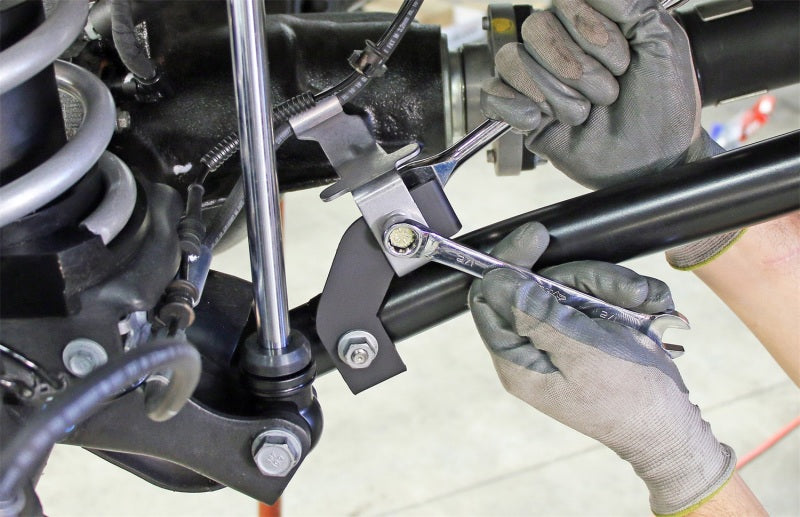 Load image into Gallery viewer, RockJock JL/JT Brake Line Relocation Bracket Kit Front Pair
