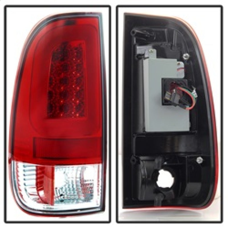 Load image into Gallery viewer, Spyder 97-03 Ford F150 Stylsd. F250 V3 Light Bar LED Tail Lights - Red/Clr ALT-YD-FF15097V3-LBLED-RC
