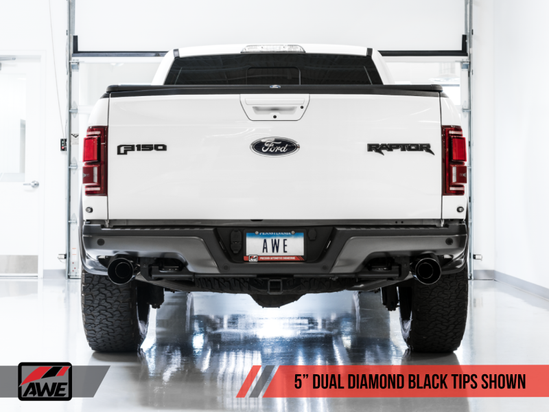 Load image into Gallery viewer, AWE Tuning 2017+ Ford Raptor Tailpipe Conversion Kit w/ Diamond Black Tips

