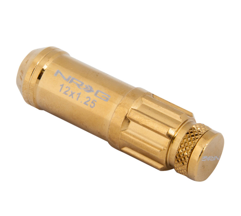 Load image into Gallery viewer, NRG 700 Series M12 X 1.25 Steel Lug Nut w/Dust Cap Cover Set 21 Pc w/Locks &amp; Socket - Chrome Gold
