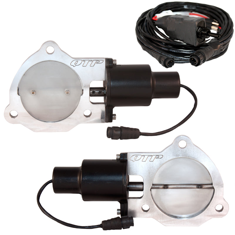 Load image into Gallery viewer, QTP 3.5in Bolt-On QTEC Dual Electric Cutout Valves - Pair
