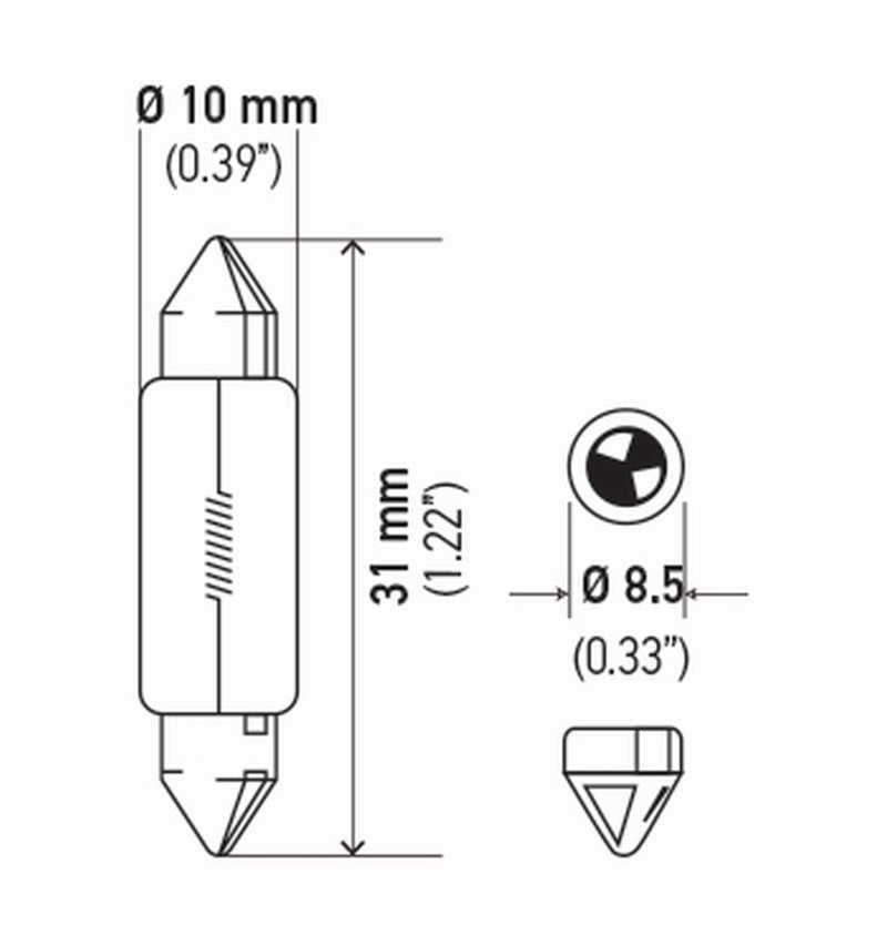 Load image into Gallery viewer, Hella Bulb 6411 12V 10W Sv858 T325 10X41(2)
