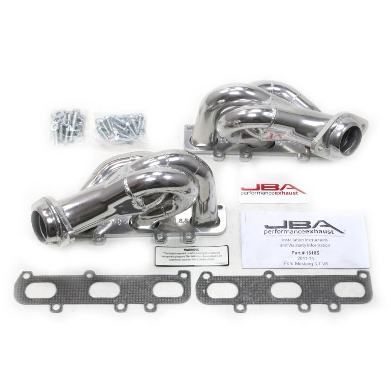 Load image into Gallery viewer, JBA 11-17 Ford Mustang 3.7L V6 1-5/8in Primary Silver Ctd Cat4Ward Header
