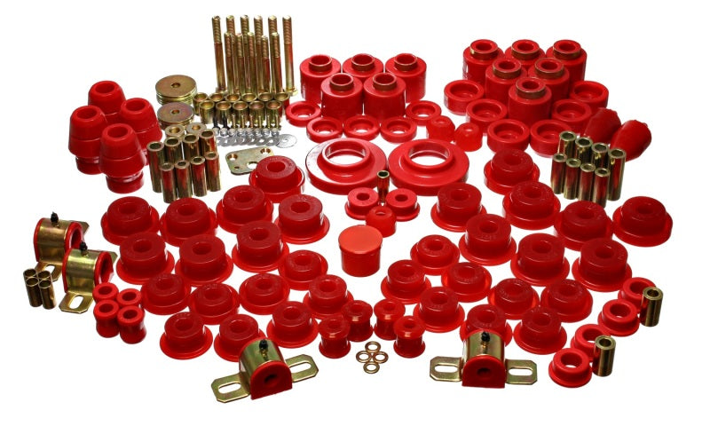 Load image into Gallery viewer, Energy Suspension 97-06 Jeep Wrangler TJ (w/ 1in Body Lift Kit) Red Hyper-Flex Master Bushing Set
