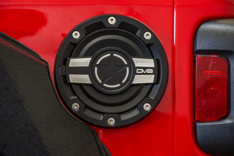 Load image into Gallery viewer, DV8 Offroad 2018+ Jeep JL Aluminum Fuel Door for 20-Pres Wrangler
