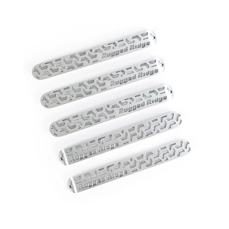 Load image into Gallery viewer, Rugged Ridge Elite Dr Hndle Insert Brushed Tread 4D 07-18 Jeep Wrangler JK
