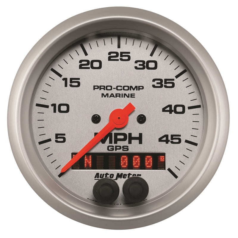 Load image into Gallery viewer, Autometer Marine Silver Ultra-Lite 3-3/8in 50MPH GPS Speedometer Gauge
