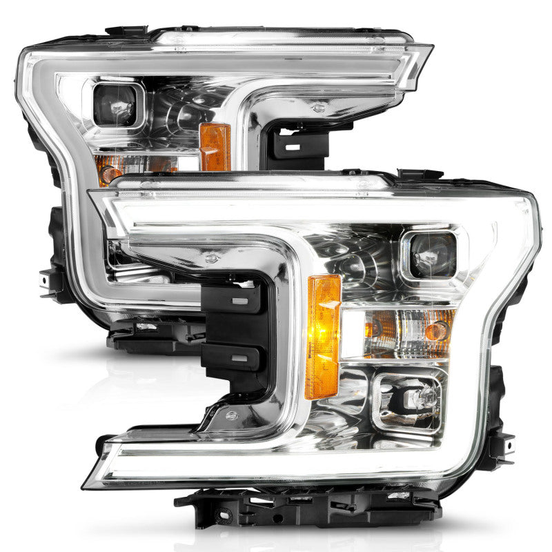 Load image into Gallery viewer, ANZO 18-19 Ford F-150 Projector Headlights w/Plank Style Switchback Chrome w/Amber
