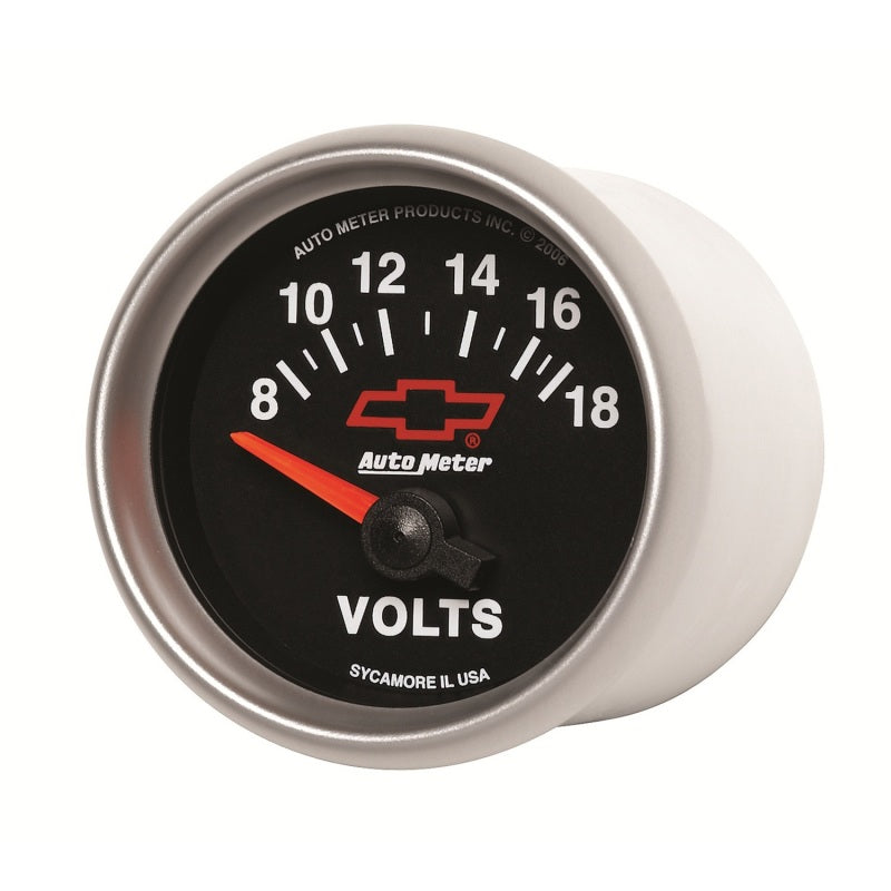 Load image into Gallery viewer, Autometer GM Bowtie Black 2-1/16 Voltmeter 8-18V
