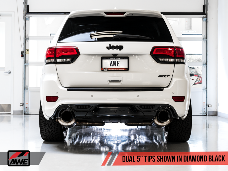 Load image into Gallery viewer, AWE Tuning 2020 Jeep Grand Cherokee SRT Track Edition Exhaust - Diamond Black Tips
