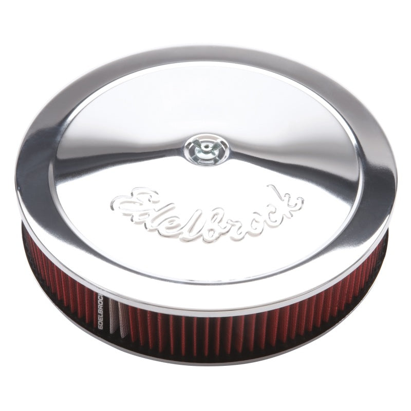 Load image into Gallery viewer, Edelbrock Air Cleaner Pro-Flo Series Round 14 In Diameter Cloth Element 3/8In Dropped Base Chrome
