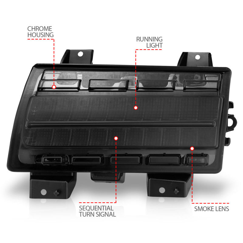 Load image into Gallery viewer, ANZO Wrangler 18-21/Gladiator 20+ LED Side Marker Lights Smoke w Sequential Signal
