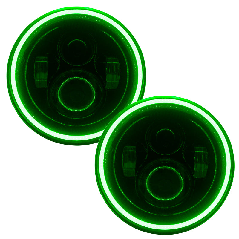 Load image into Gallery viewer, Oracle 7in High Powered LED Headlights - Black Bezel - Green
